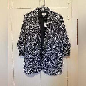 Animal Print Collared Blazer
